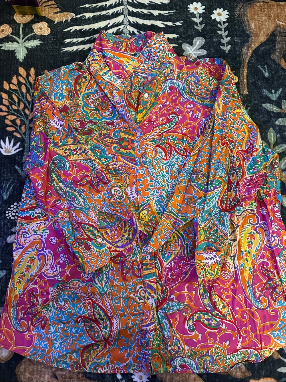Ralph Lauren Vibrant Paisley Button-Up Blouse - Multicolor